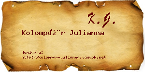 Kolompár Julianna névjegykártya
